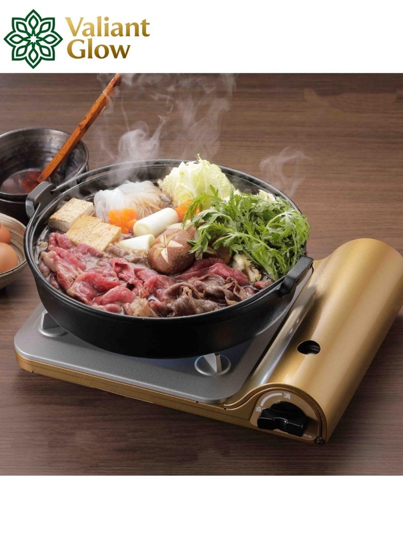 Valiant Glow 3300W Ultra-Slim Portable Outdoor Camping Stove | Windproof Camping Stove | emergency gas stove、camp stove、camping accessories、camping stove、portable gas stove、portable stove | Piezoelectric Ignition | 74mm Lightweight Design | Suitable for BBQs, Hiking, Picnics, and Home Use - Image 2